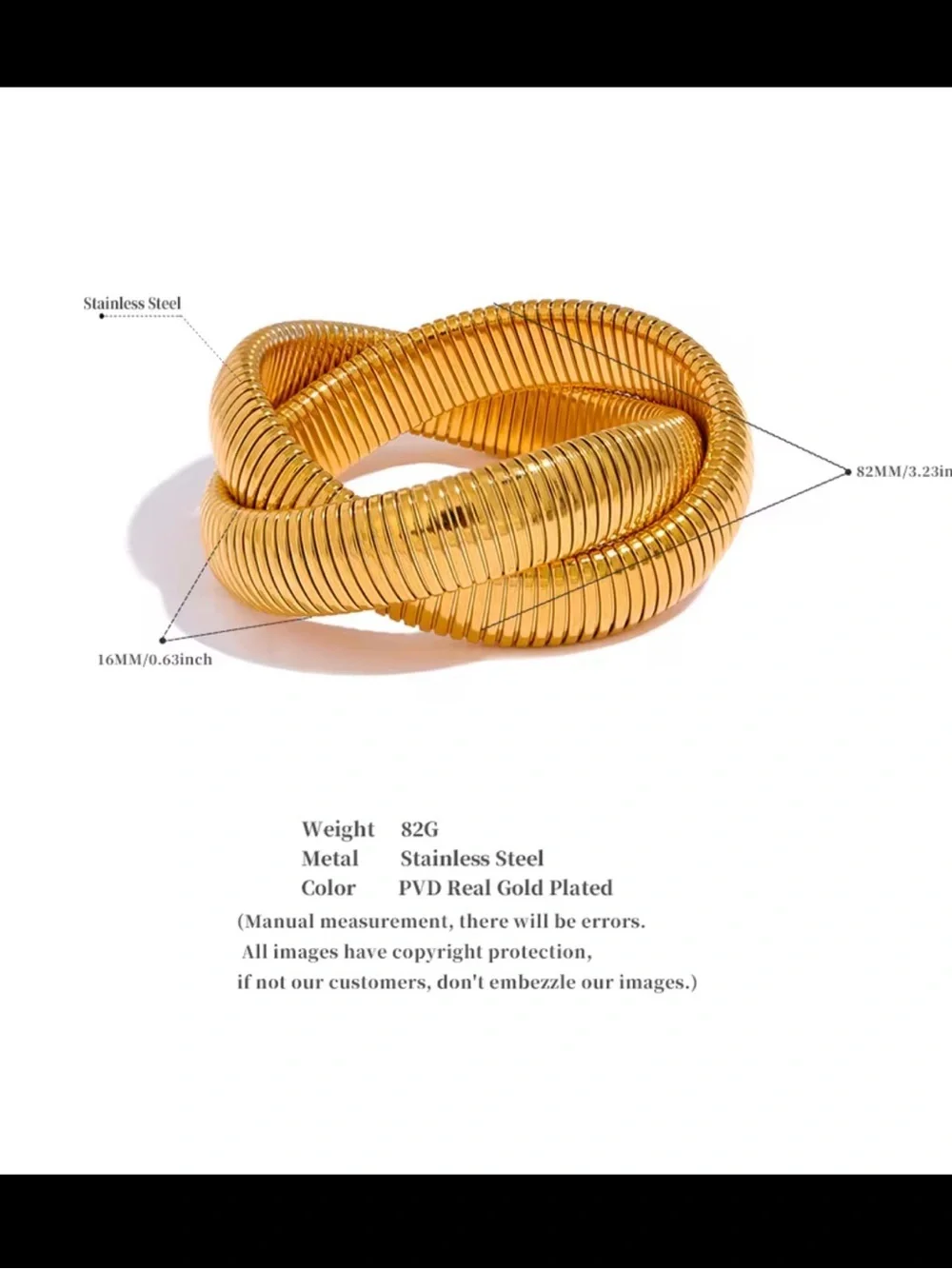 Gold Coil Knot Bracelet – Women's Statement Bangle